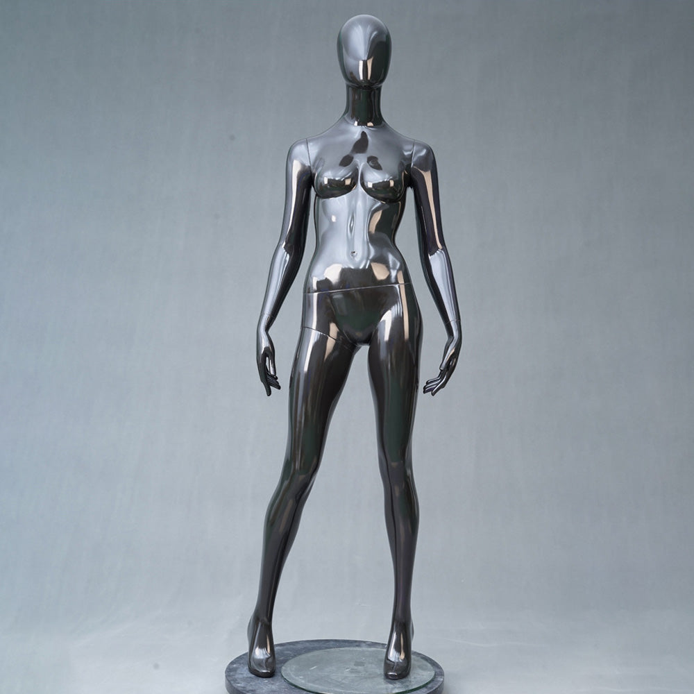 Maniquí femenino de cuerpo entero DE-LIANG: maniquí ajustable con torso para exhibición, maniquí moderno para boutiques de moda y escaparates.