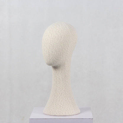 Vente de liquidation Mannequin de tête de femme en lin de bambou, modèle de tête épinglable avec long cou/épaules, pour affichage de chapeau/perruque/écharpe