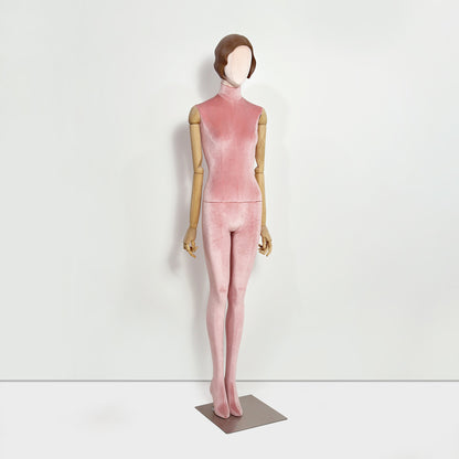 DE-LIANG Full Body Fabric Velvet Flocked Mannequin for Retail Boutique Window Displays