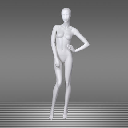 DE-LIANG Female Mannequin Full Body Display,Professional Dress Form for Clothing Store Window Display ,Matte White Finish Retail Mannequins