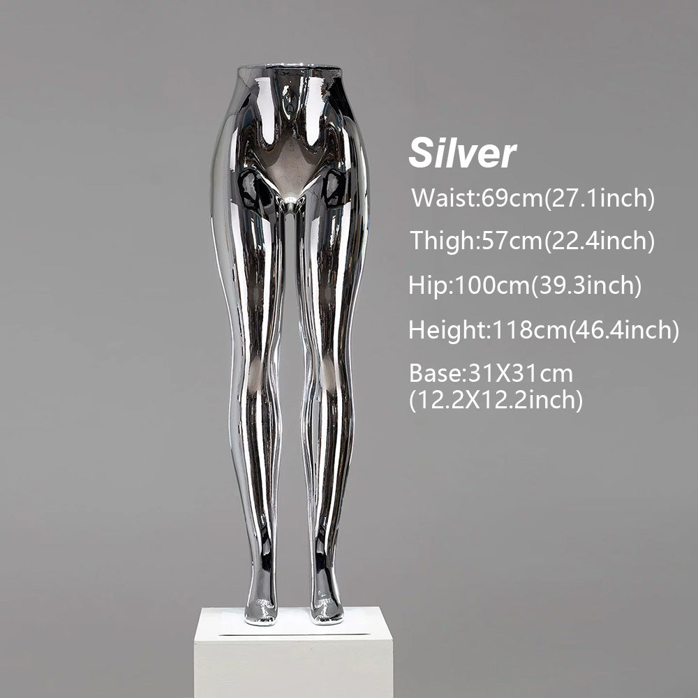 DE-LIANG Female Lower Body Mannequin Legs | Chrome Electroplated Pants Display Form