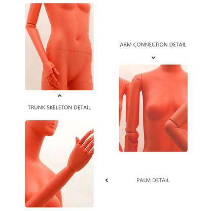 DE-LIANG New Design Movable Hand Joint Fiberglass Female Full Body Mannequin,Mannequin Dress Form Toros for High-end Clothing Store DL0003 DE-LIANG