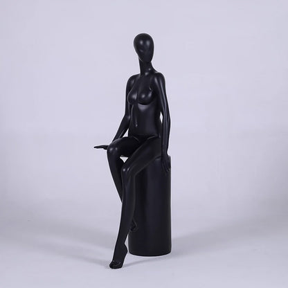 DE-LIANG Realistic Female Full Body Mannequin,Matte Black Adult Dress Form Torso,Mannequin For Shop,Wedding Window Stand/Sitting Model Props Shot Dummy Display De-Liang Dress Forms