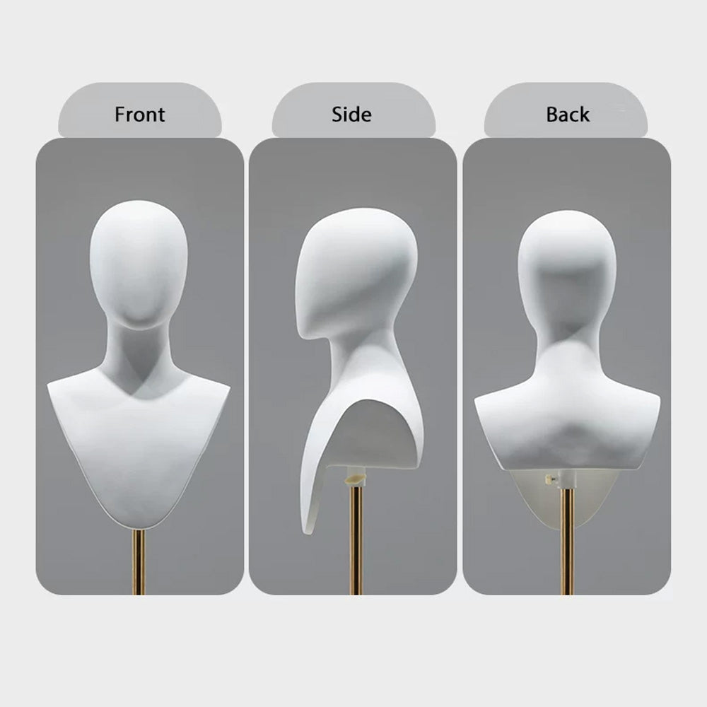 DE-LIANG Cosplay Mannequin Head Stand | Wigs Hats Jewelry | Extra-Long Wig Display