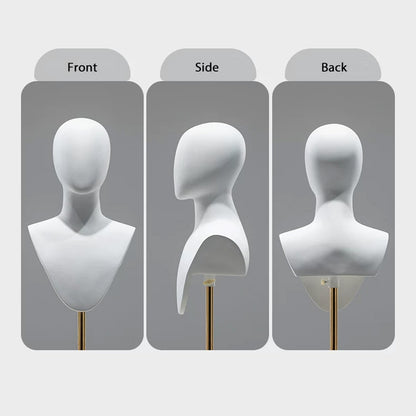 DE-LIANG Cosplay Mannequin Head Stand | Wigs Hats Jewelry | Extra-Long Wig Display