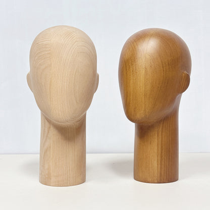 Wooden Mannequin Head Stand | Wig Hat Glasses Tie Display | DE-LIANG