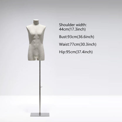 DE-LIANG Male Mannequin Slub Linen Muscle Torso | Menswear Window Display Stand