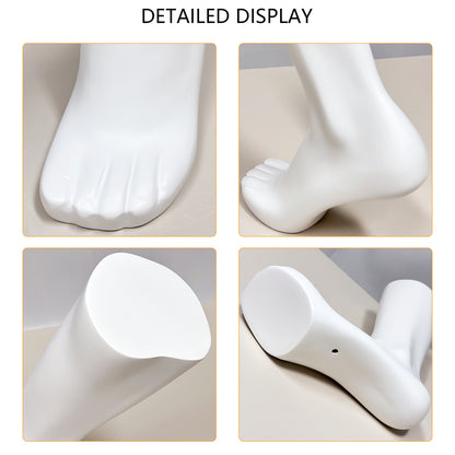 DE-LIANG Luxury Matte White Fiberglass Male Leg Mannequin & Foot Model Display Props for Ankle Brace