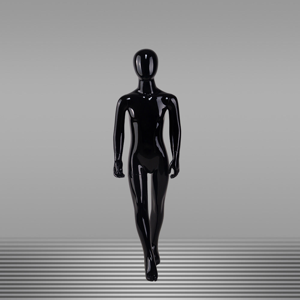 DE-LIANG Glossy Black Full Body Childs Mannequin with Arms & Head for Store Window, Boutique Clothing & Fashion Display