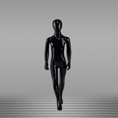 DE-LIANG Glossy Black Full Body Childs Mannequin with Arms & Head for Store Window, Boutique Clothing & Fashion Display