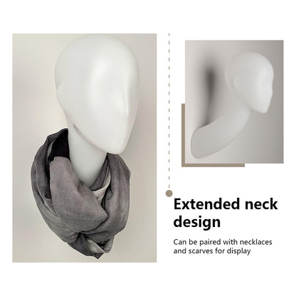 DE-LIANG Female Wall-Mounted Mannequin Head with Long Neck for Wig, Hat & Retail Display