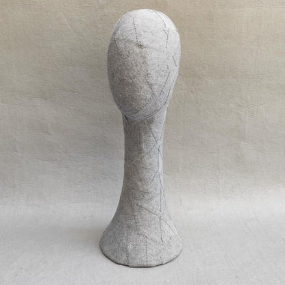 DE-LIANG Handcrafted Kraft Paper & Linen Mannequin Head, Pin-Insert Wig & Hat Display
