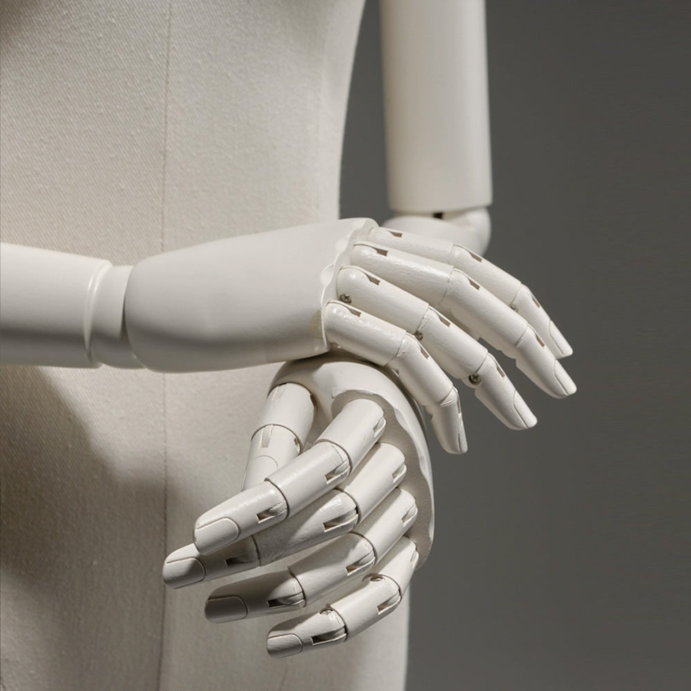 Luxury Linen Male Full Body Mannequin,Black/White Standing Dress From Torso,Display Model with Wooden Arms for Clothing,Dress Display DE-LIANG