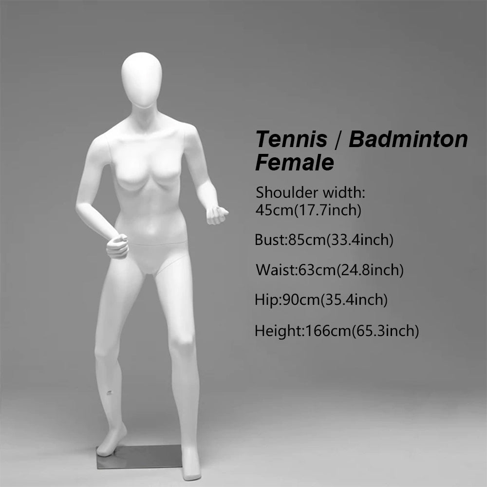 Sports Mannequin Full Body - Golf Tennis Display Prop | Fiberglass Male Female