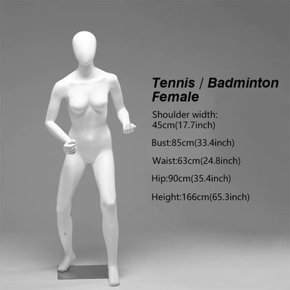 Sports Mannequin Full Body - Golf Tennis Display Prop | Fiberglass Male Female