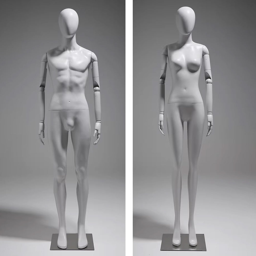DE-LIANG Gray Youth Mannequin - Full Body Fiberglass Display Forms for Clothing Stores