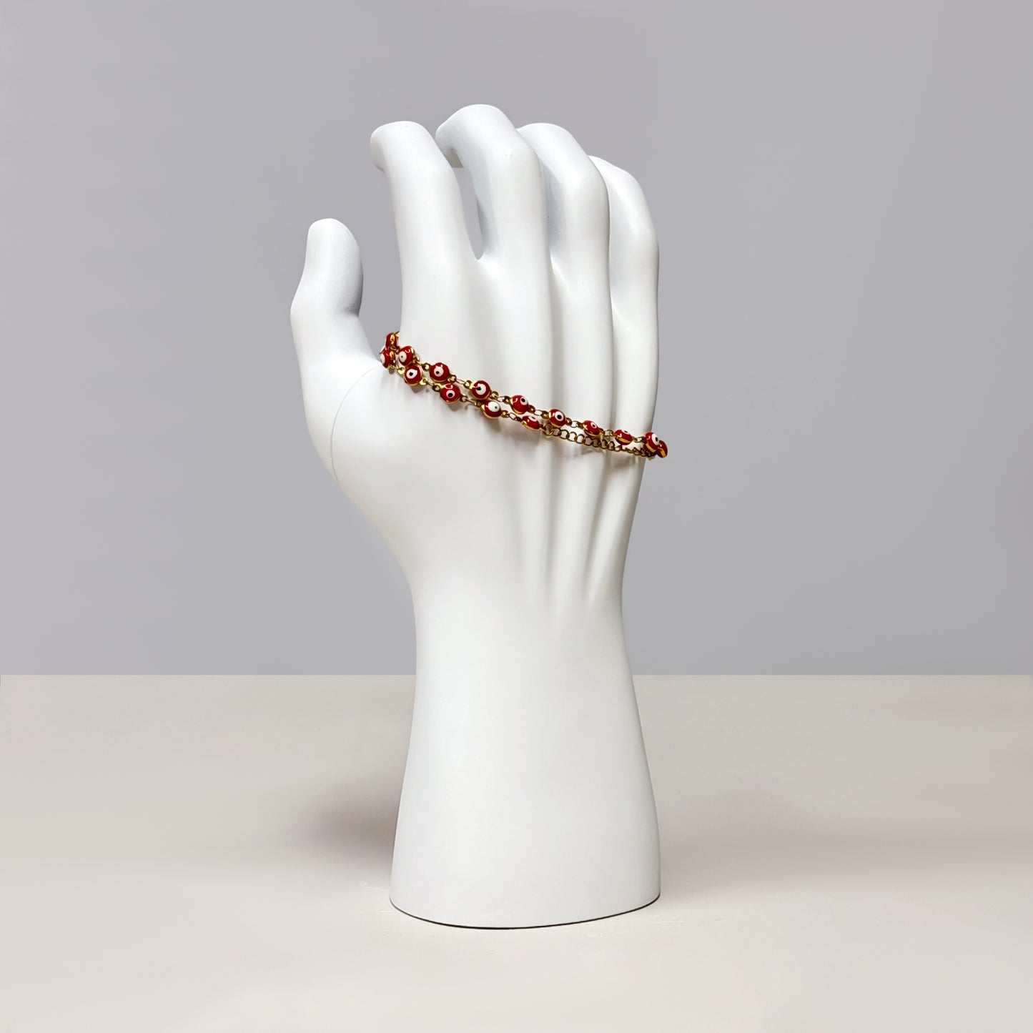 DE-LIANG Matte White Male Fiberglass Hand Display Stand: Jewelry /Watch Display; Sports Gloves and Wristbands Display.