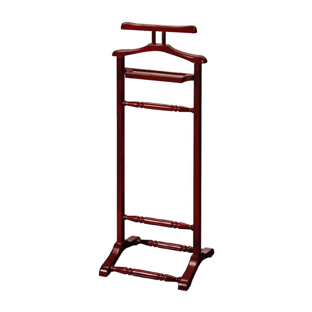 solid wood suit valet stand front view