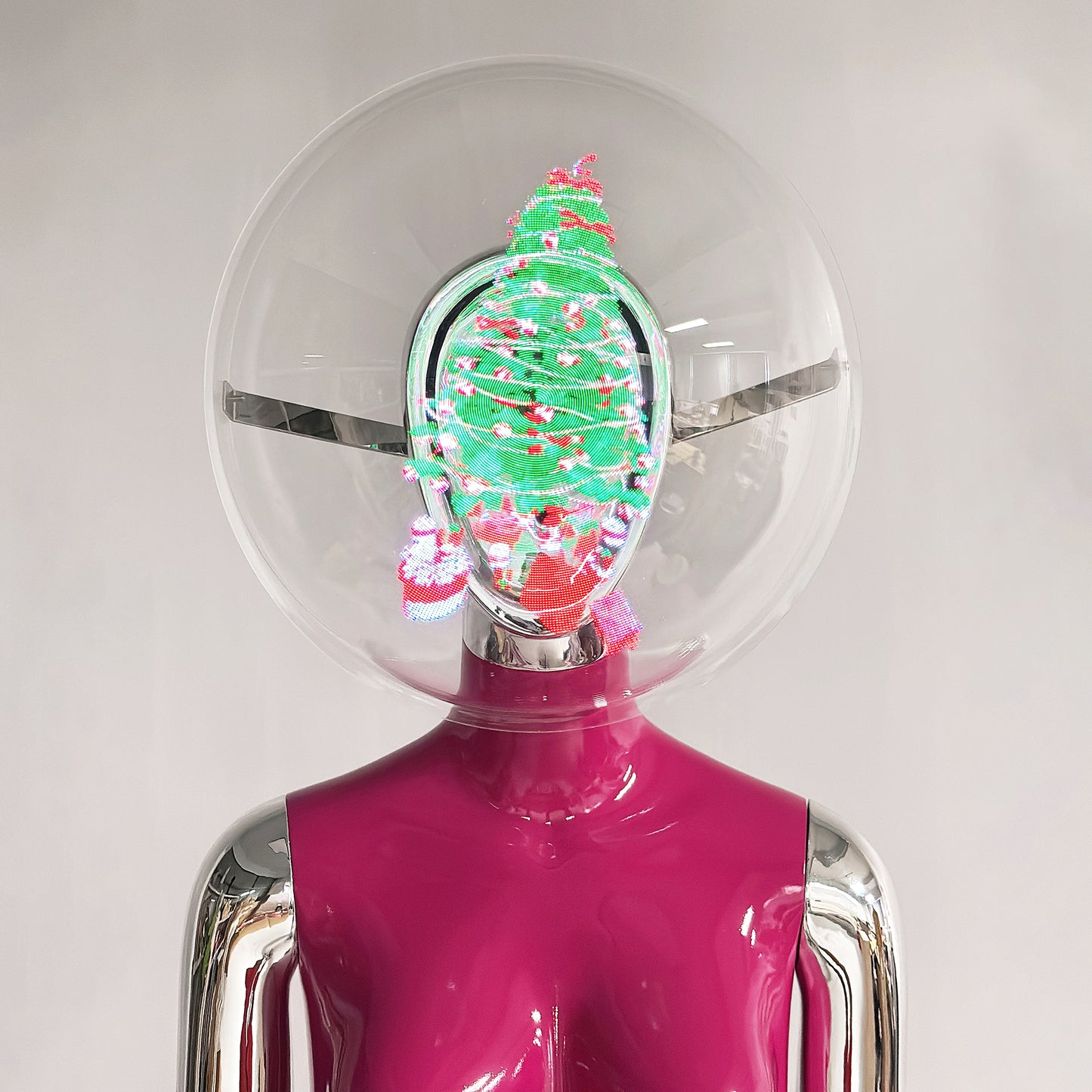 DE-LIANG 3D Holographic Female Mannequin with LED Bluetooth for Retail Window Display