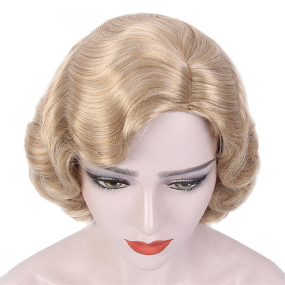 Custom Wig, Female Curly Synthetic Wig With Bangs,Handmade Short Curly Hair,Hair for Window Manikin Head Decorate,Retro Wigs, Cosplay Wig DL2392 De-Liang Dress Forms