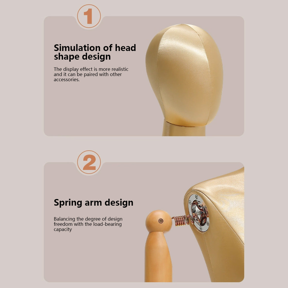 DE-LIANG Maniquí de medio cuerpo femenino, torso de maniquí adulto teñido, maniquí de seda ajustable para mujer, accesorios para modelos de ropa, maniquí de exhibición para dama con brazo de madera