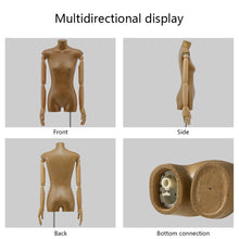 Load image into Gallery viewer, DE-LIANG Model Props, Half Body Female Mannequin Display Dummy,Female Bust Window Dummy Mannequin, Retro Kraft Paper Mannequin
