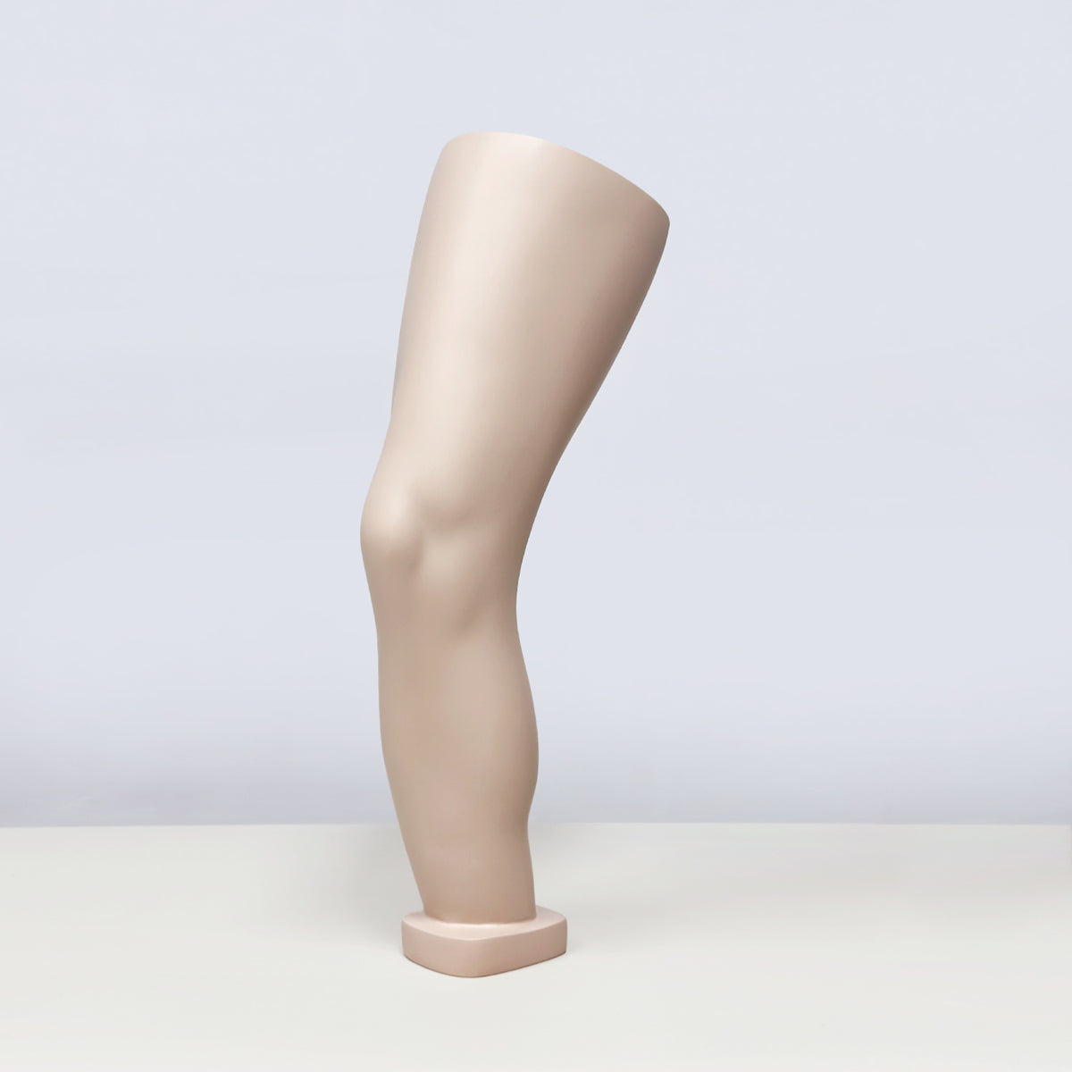 DE-LIANG Male Knee Brace Display Mannequin – White Left Leg Model for Brace, Wrist & Elbow Support Showcases