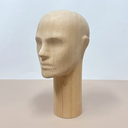 DE-LIANG Deluxe Wooden Mannequin – Male Beech Wood Display Figures with Realistic Head/Nose/Mouth