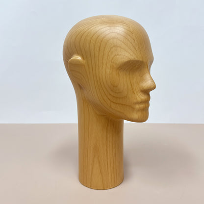 DE-LIANG Deluxe Wooden Mannequin – Male Beech Wood Display Figures with Realistic Head/Nose/Mouth