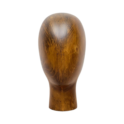 DE-LIANG Beech Wooden Mannequin Head – Vintage Solid Wood Display Stand for Hats & Accessories