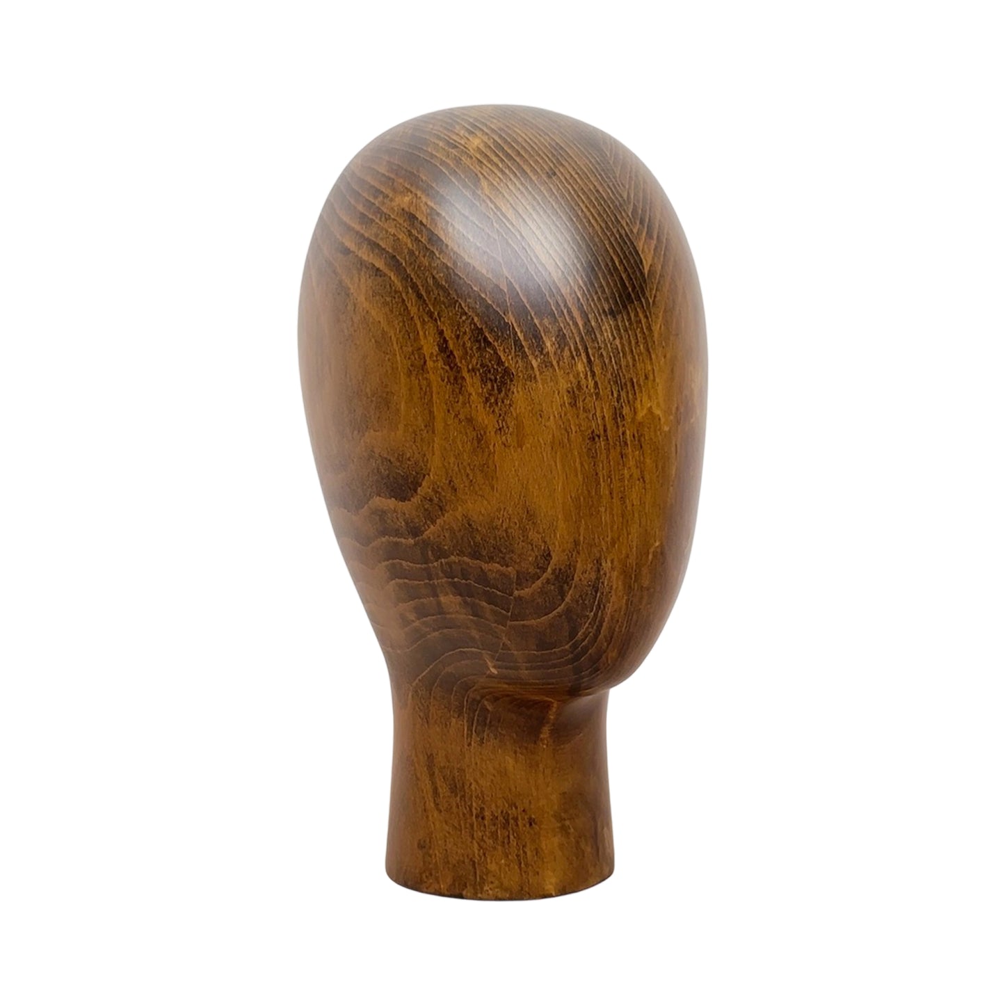 DE-LIANG Beech Wooden Mannequin Head – Vintage Solid Wood Display Stand for Hats & Accessories