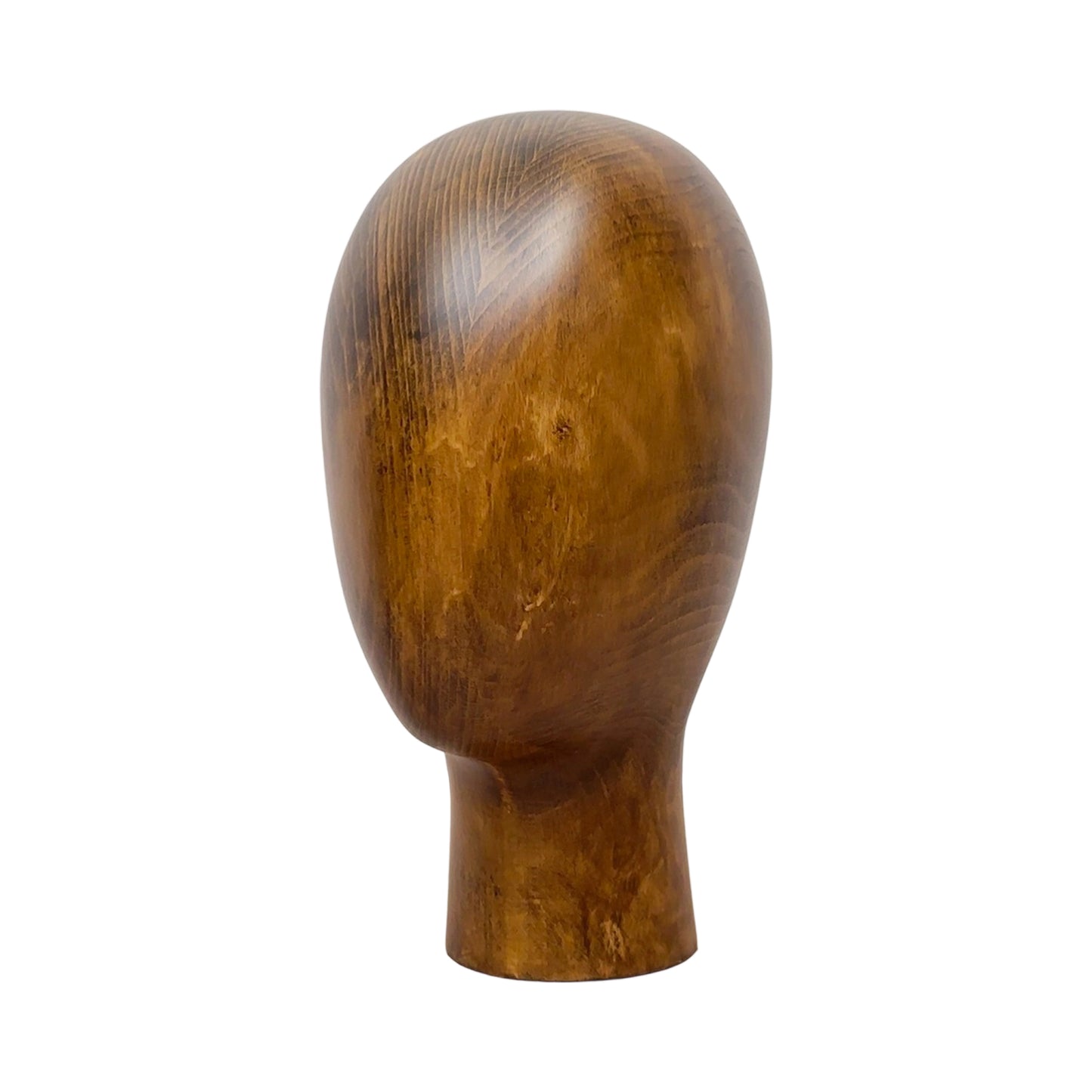 DE-LIANG Beech Wooden Mannequin Head – Vintage Solid Wood Display Stand for Hats & Accessories