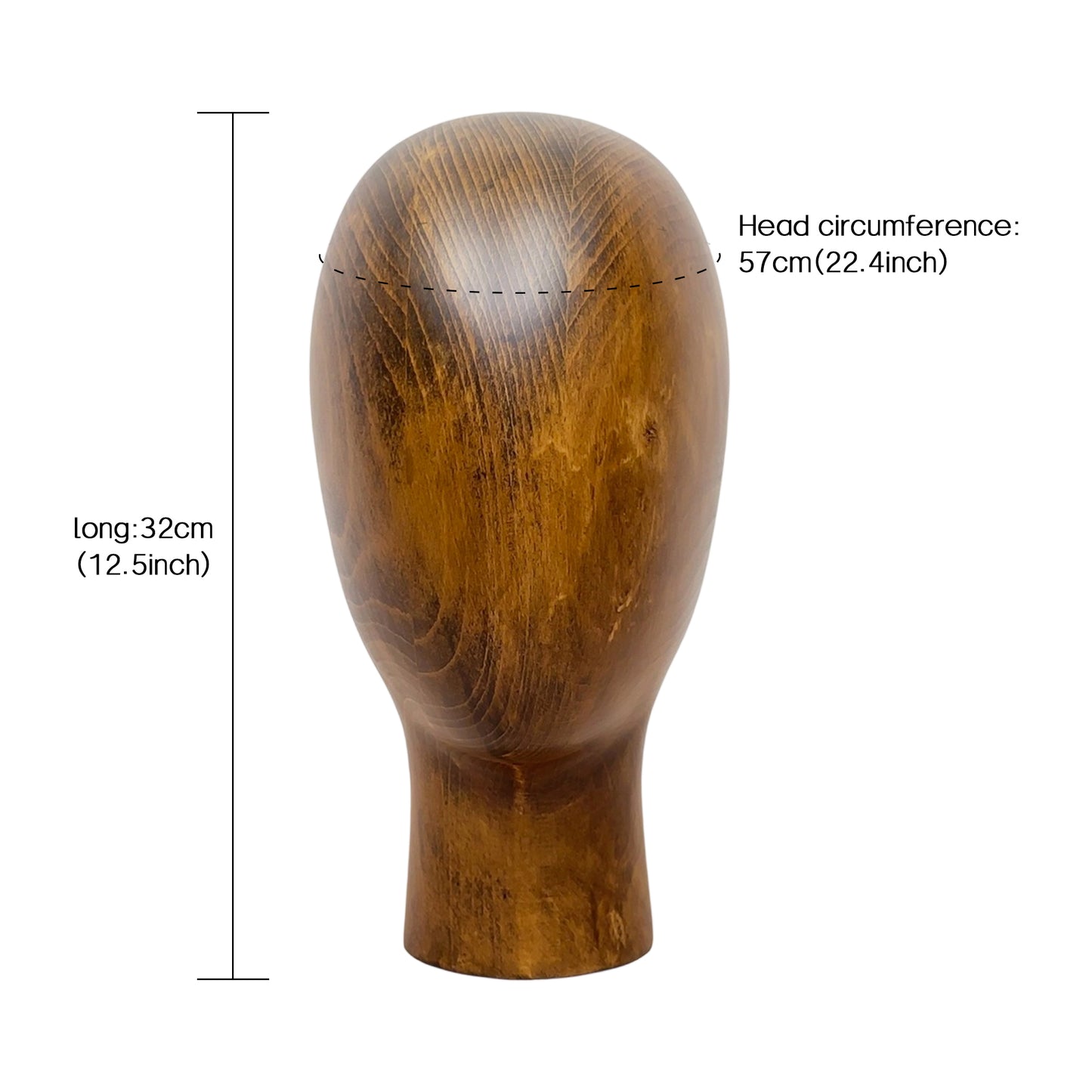 DE-LIANG Beech Wooden Mannequin Head – Vintage Solid Wood Display Stand for Hats & Accessories