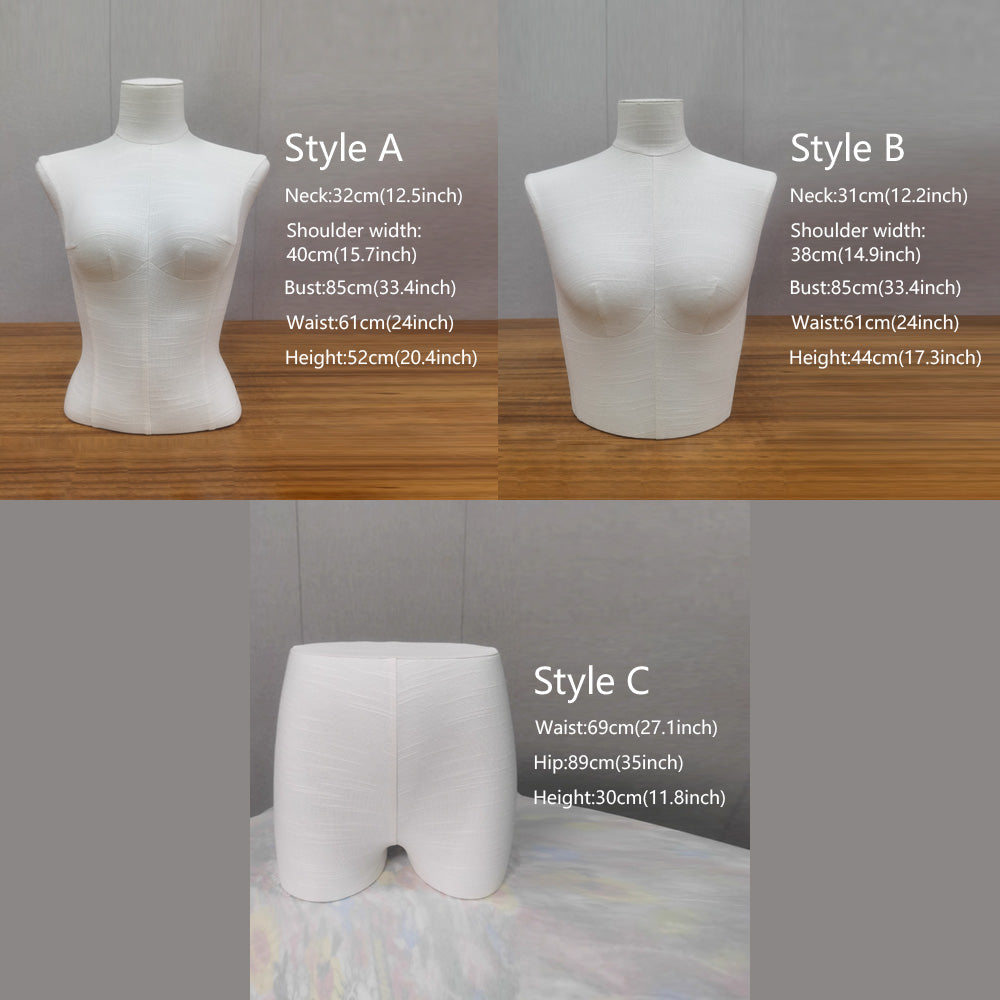 Maniquí de exhibición de lencería DE-LIANG, maniquí de tela satinada, forma de busto y cadera, forma de vestido de bikini, sujetador, pantalón y lencería para mujer