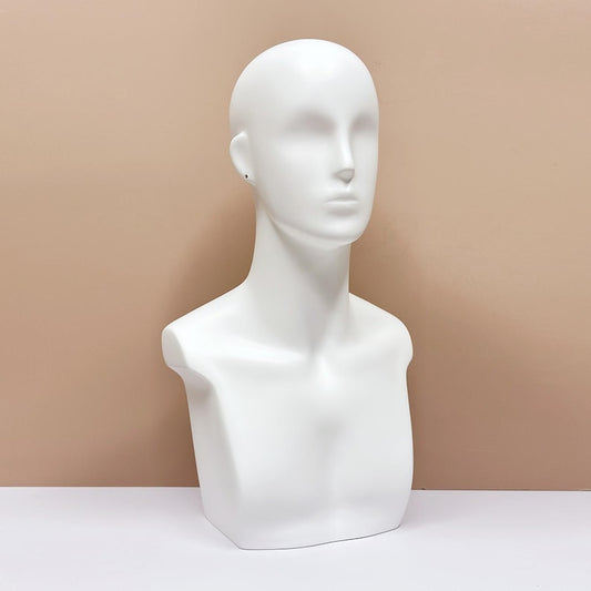DE-LIANG Luxury Male Mannequin Head – White Model Head for Hair/Sunglasses Display/Accessories