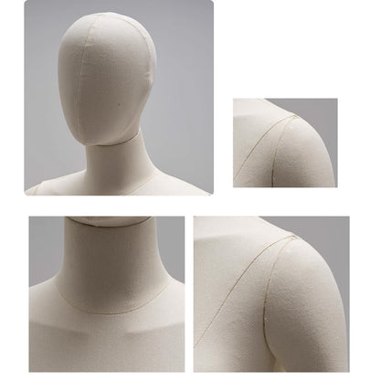 Mannequin de vitrine en velours à demi-corps féminin DE-LIANG, buste féminin avec bras en bois, mannequin de vitrine DL0040