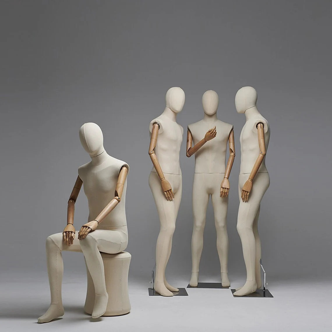 DE-LIANG Full Body Mannequin – Male & Female Dress Form with Wooden Arms