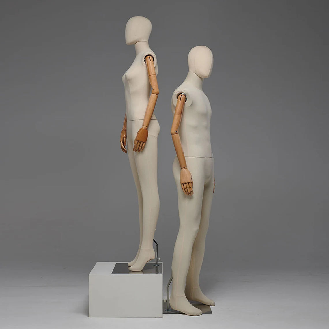 DE-LIANG Full Body Mannequin – Male & Female Dress Form with Wooden Arms