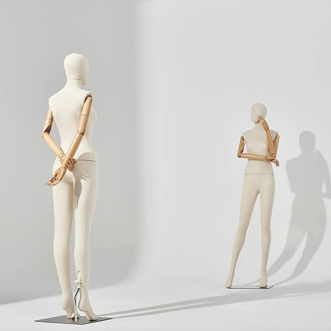 DE-LIANG Full Body Mannequin – Male & Female Dress Form with Wooden Arms
