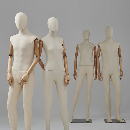 DE-LIANG Full Body Mannequin – Male & Female Dress Form with Wooden Arms