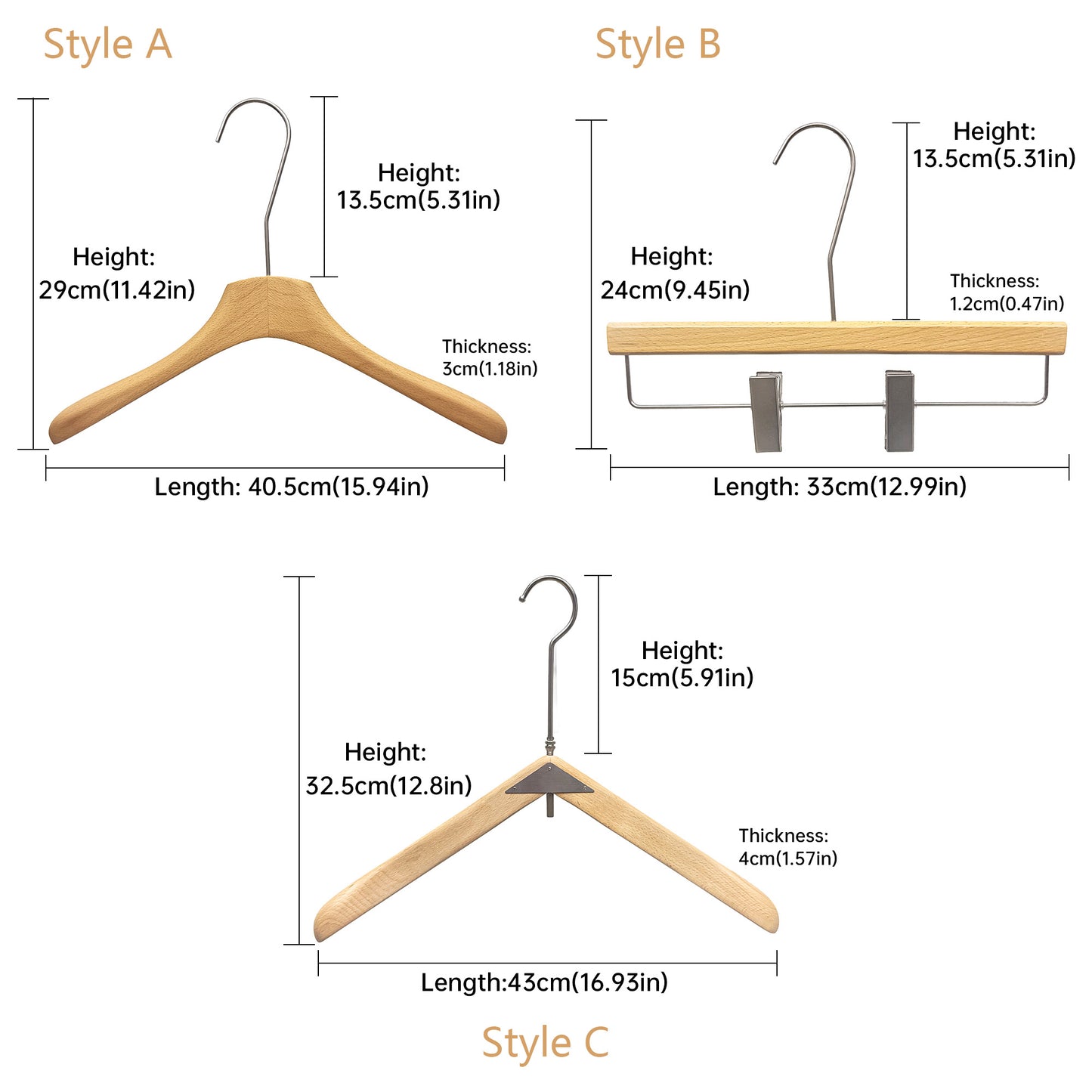 DE-LIANG Natural Wooden Clothes Hangers – 50 Durable, Eco-Friendly Hangers for Suits/Jackets/Dresses