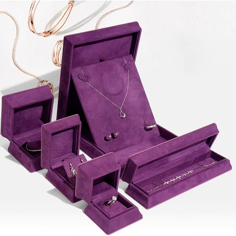DE-LIANG Small Purple Travel Jewelry Box – PU Leather Portable Organizer