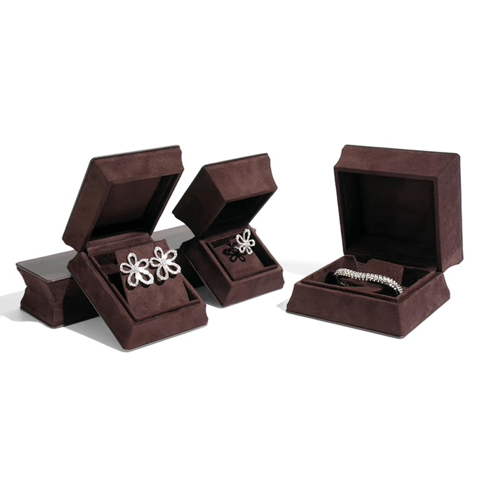 DE-LIANG Small Purple Travel Jewelry Box – PU Leather Portable Organizer