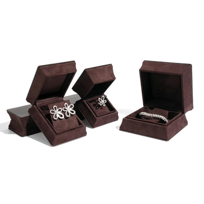 DE-LIANG Small Purple Travel Jewelry Box – PU Leather Portable Organizer