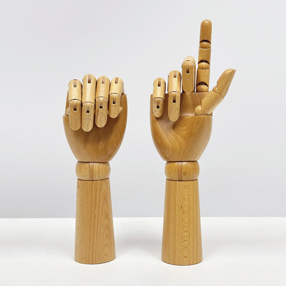 DE-LIANG Wooden Articulated Hand Mannequin – Flexible Wooden Display Hand for Jewelry/Rings/Artistic Styling