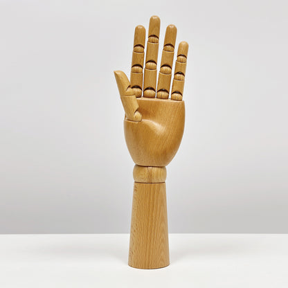 DE-LIANG Wooden Articulated Hand Mannequin – Flexible Wooden Display Hand for Jewelry/Rings/Artistic Styling