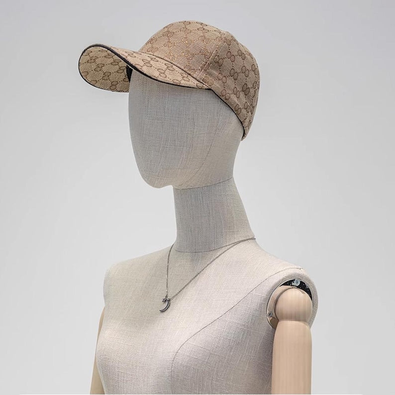 DELIANG Female Mannequin Torso with Thighs – Bamboo Linen Finish & Wooden Arms – Artistic Display Form