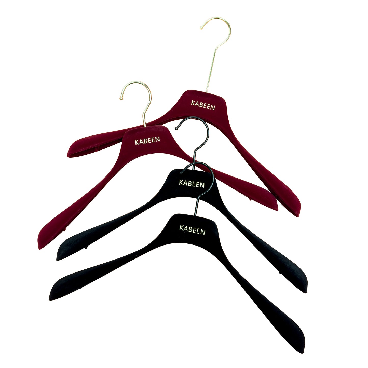 DE LIANG 50-Pack Premium Flocking Hangers - Anti-Slip Custom Logo Hangers (Heavy-Duty ABS) for Boutique & Retail