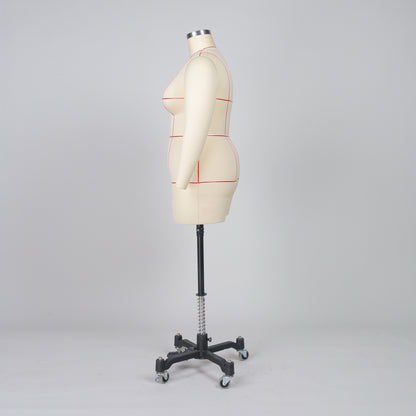 Mannequin de couture grande taille 1XL, mannequin de couture sur mesure avec jambe et épaule pliable, modèle en fibre de verre pour le drapage de motifs, couture par mer 