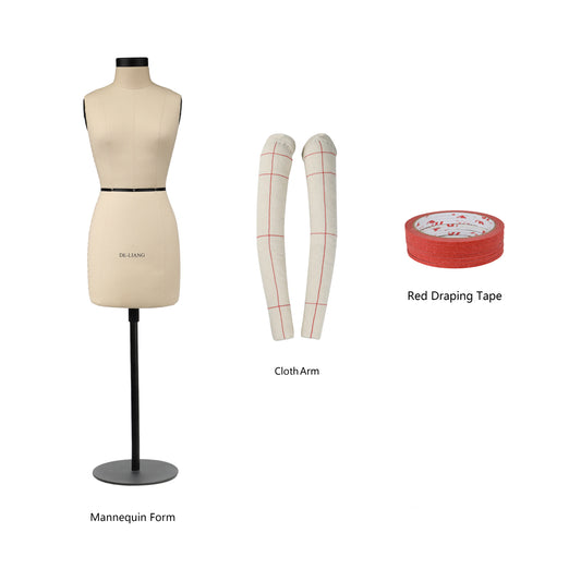 DE-LIANG Size 6-8-10-12-14-16 Half scale dress form, mini sewing tailor mannequin, female dressmaker dummy